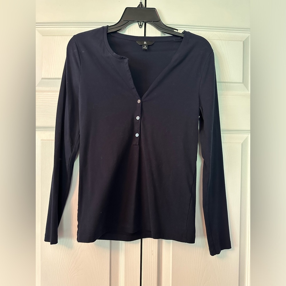 Banana Republic long sleeve Henley tee shirt (Blue)
